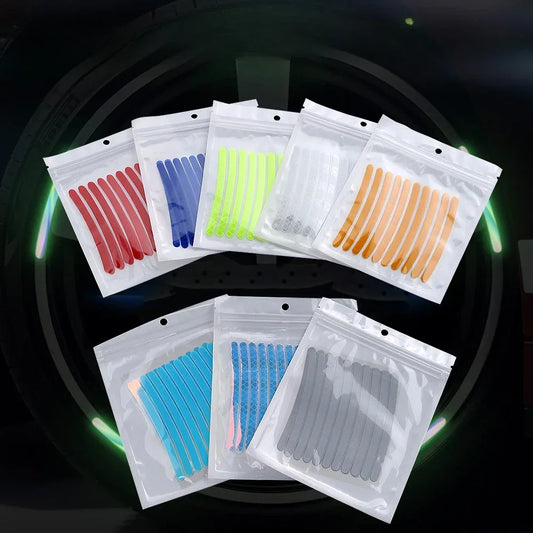 20PC Car Wheel Reflective Glow-in-the-dark Sticker Bicycle Tire Warning Sticker Electric Car Glow-in-the-dark Decorative Sticker