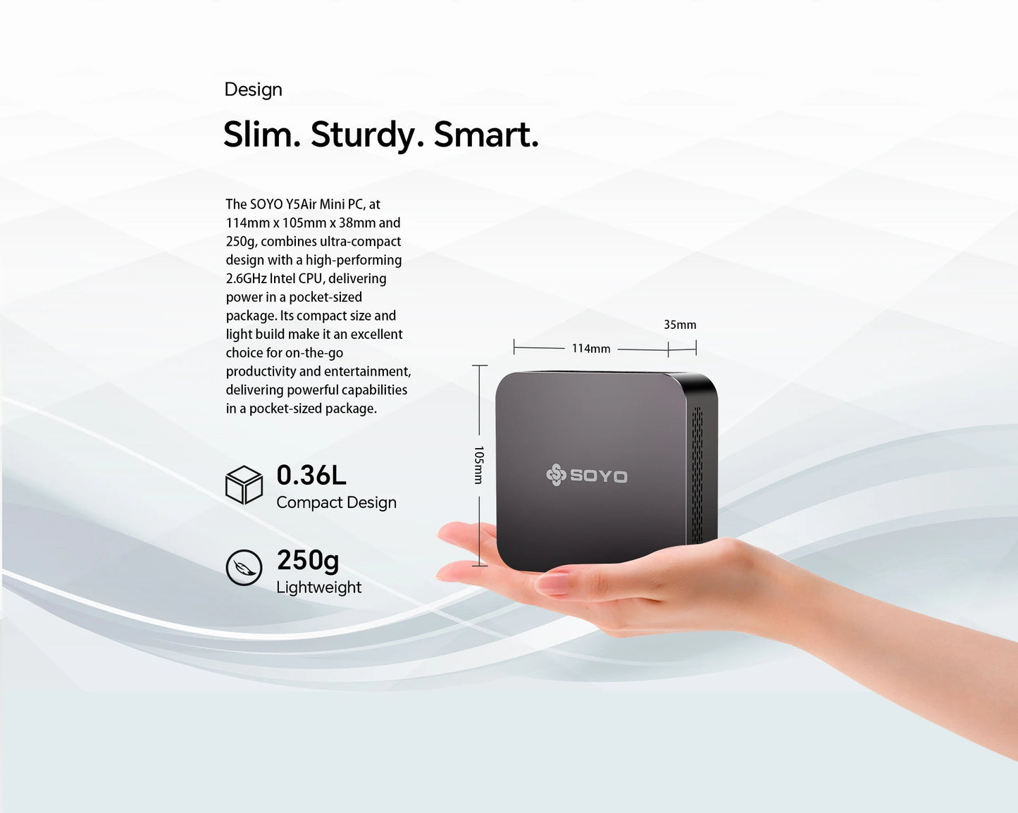 SOYO Mini PC Y5 Air Intel i5 4th CPU with 8GB RAM 128GB M.2 SSD  Mini Desktop Computer Dual 4K Display, WiFi 5, BT4.2, USB-C