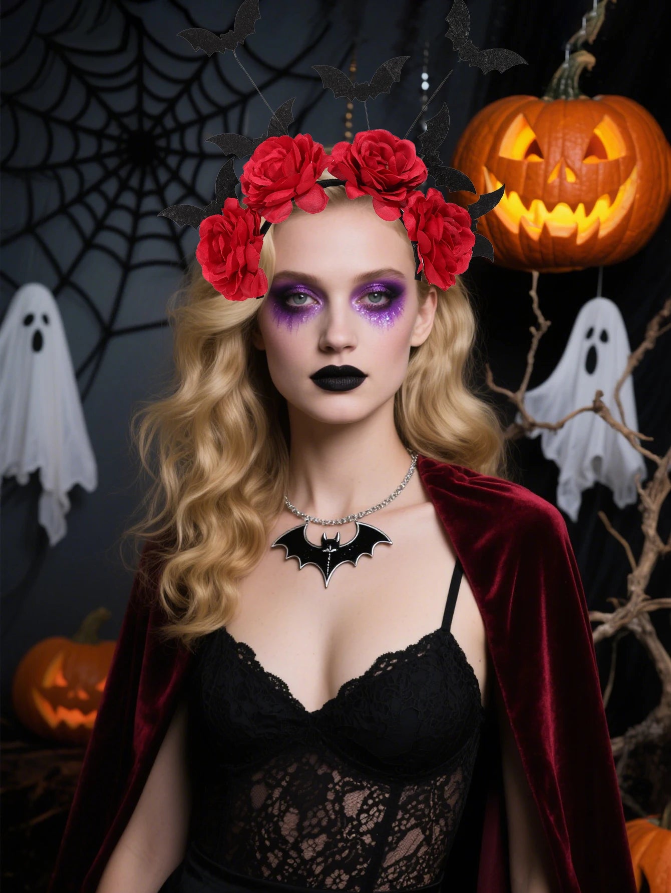 1 Piece of Halloween Costume Accessories, Headbands, Hair Accessories, Bat Headbands, Girl Role-Playing Headbands