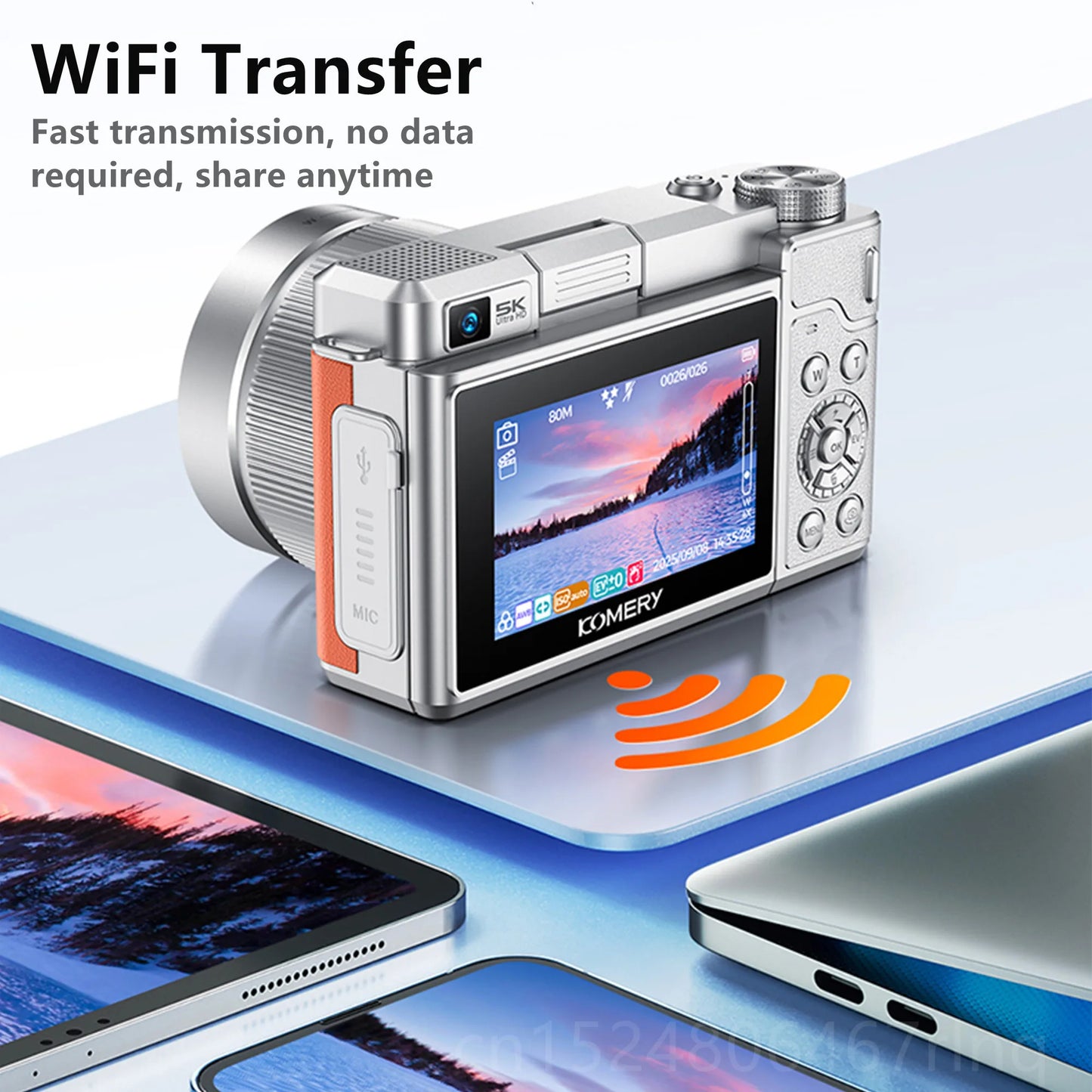 5K Digital Camera Auto Focus 80MP Vlogging Camera for YouTube and Anti-Shake Video Camera with Flash Dual Lens Selfile Camcorder