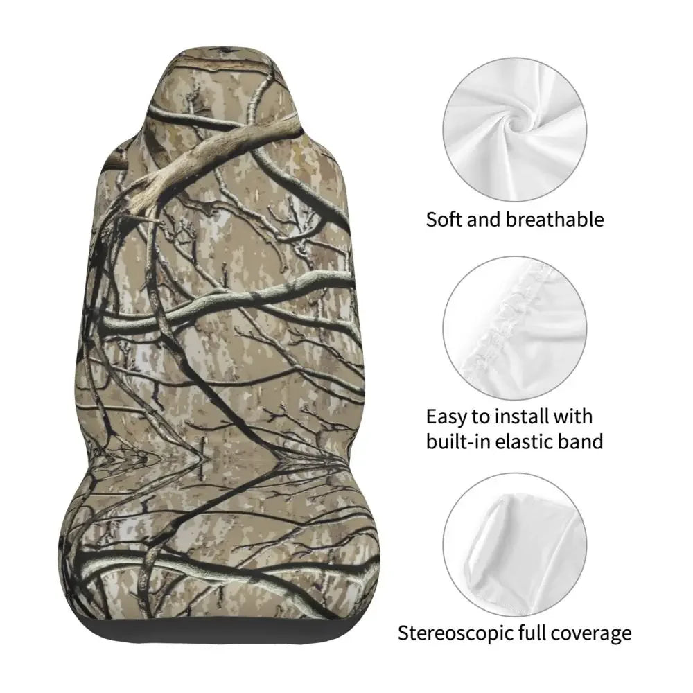 Camouflage Hunting Universal Car Seat Cover Four Seasons For SUV Tree Car Seat Covers Fiber Seat Protector