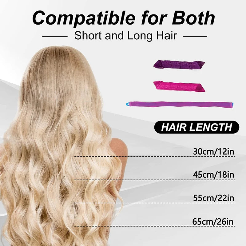 Heatless Hair Curlers Set Create Bouncy Spiral Curls Without Heat Damage Safe Easy To Use Hooks For Effortless Styling Kit