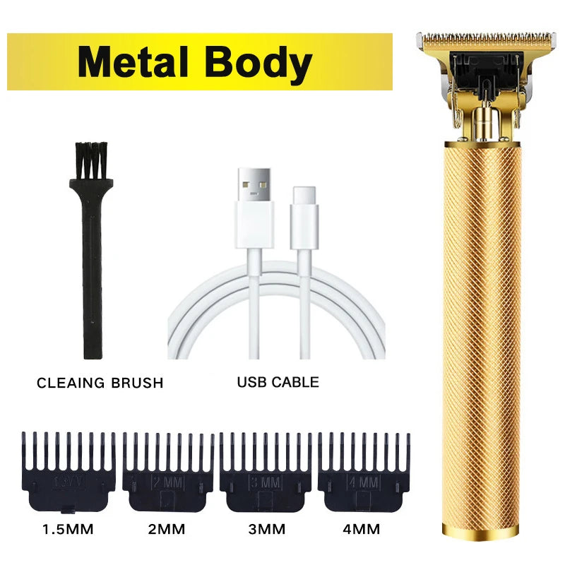 Professional Hair Trimmer Zero Gapped T-Blade Trimmer Cordless Rechargeable Edgers Clippers Electric Beard Trimmer Shaver