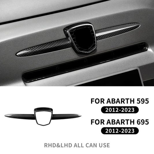 Real Hard Carbon Fiber For Abarth 595 695 2012 2013 2014 2015 2016 2017 2018 2019 2020 2021-2023 Front Badge Whiskers Logo Frame