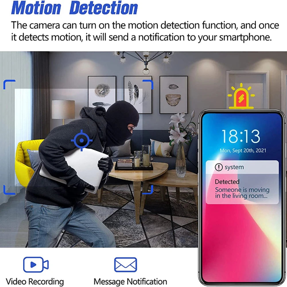 128GB WiFi Mini Camera 1080P Diy Module Nanny Video Recorder Home Security Camera Micro Camcorde Suitable for Home/Office Use