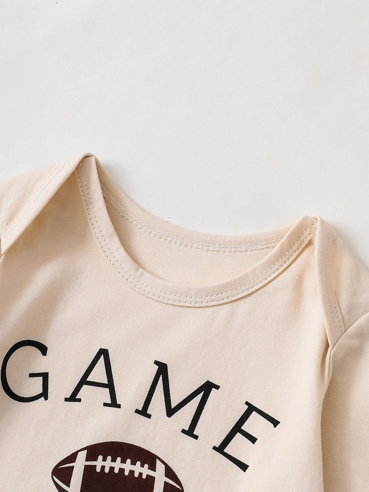 Autumn Winter Infant Boy 3Pcs Rugby Game Day Set Long Sleeve Bodysuit Jogger Pants Matching Hat Fit 0-18M