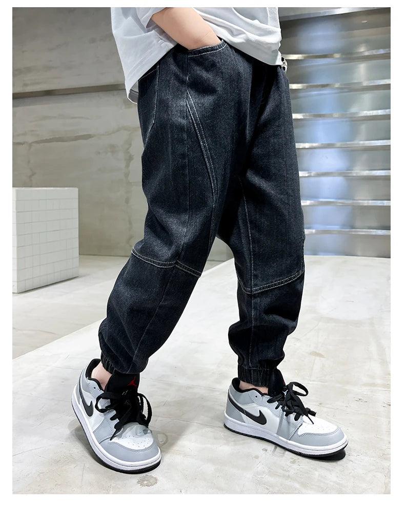 Big Boy Jeans Casual Fashion Cool Children's Pants Boys' Baggy Summer Clothing Teenagers Comfortable Fit Kids' Fashion