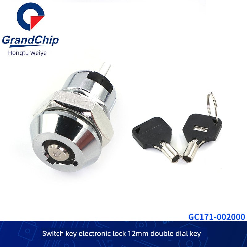 12mm Switch Key with Wire Power Lock Elevator Base Station Lock off/on Telephone Lock Switch Single Dial/Double Dial