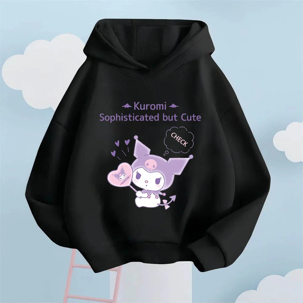 Kawaii Kulomi Printed Children's Sports Hoodie Autumn and Winter Long-sleeved Harajuku Boys  Girls Winter Sweater