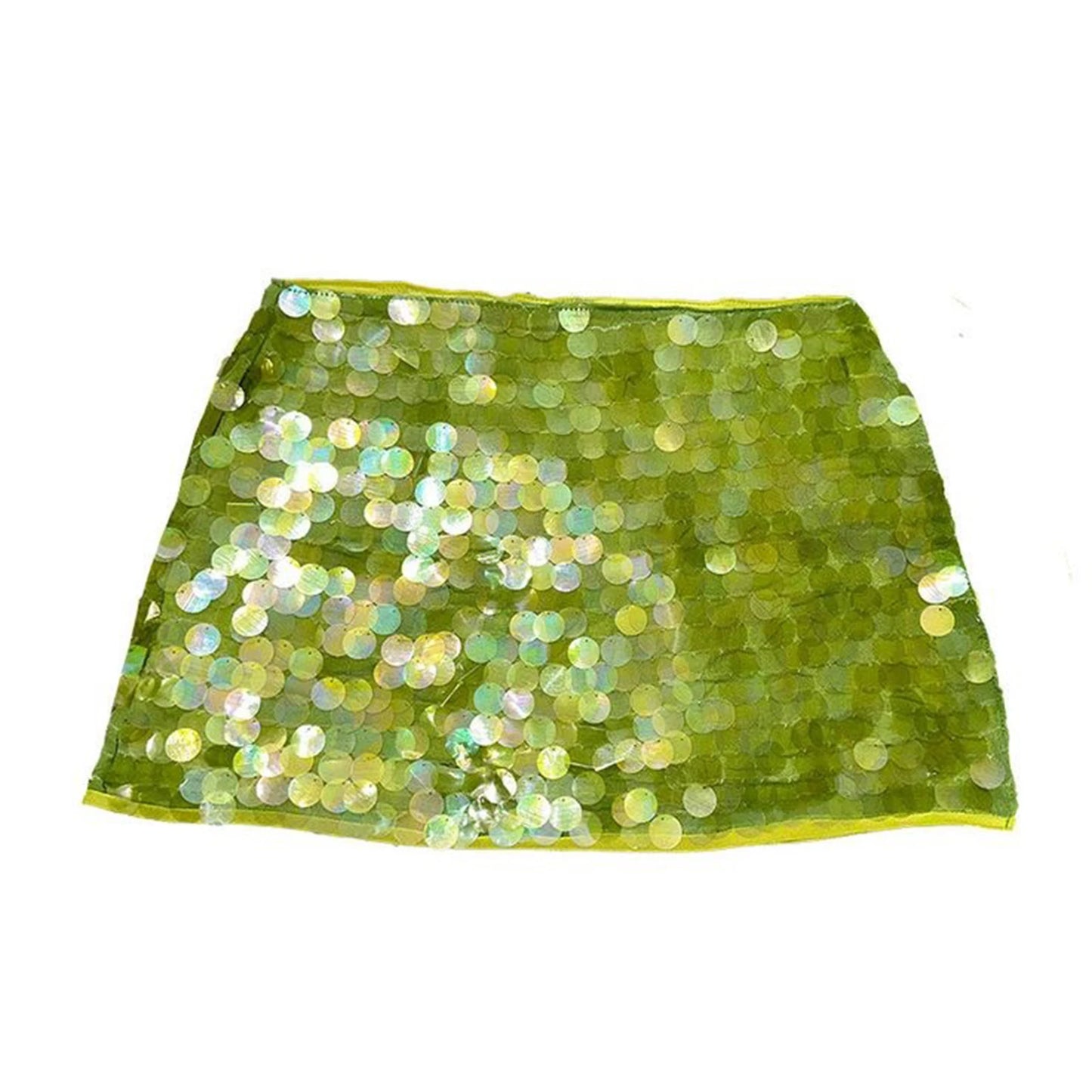 2025 New Fashion Women's Summer Mini Sequins Skirts Side Split Tie Up Skirt for Daily, Travel, Parties