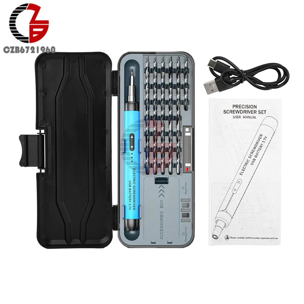 USB Electric Screwdriver Set High Torque Screwdriver Power Tool Mini Drill Bits Precision Screwdriver Head Kit Home Repair Tools