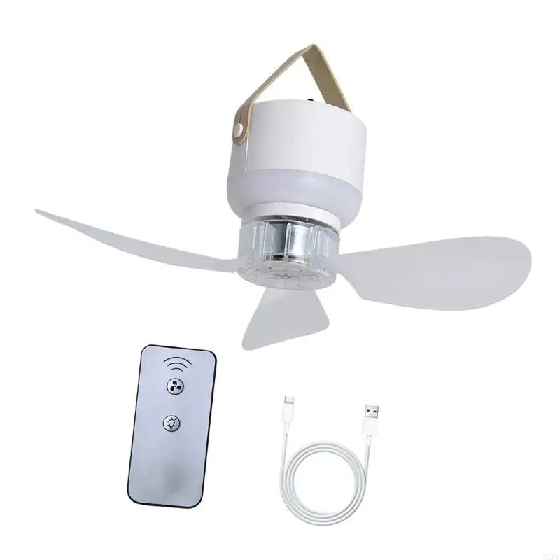 11.4Inch USB Rechargeable Camping Fan With Remote Control And LED Light 3 Speed 3 Brightness Level For Tent Outdoor