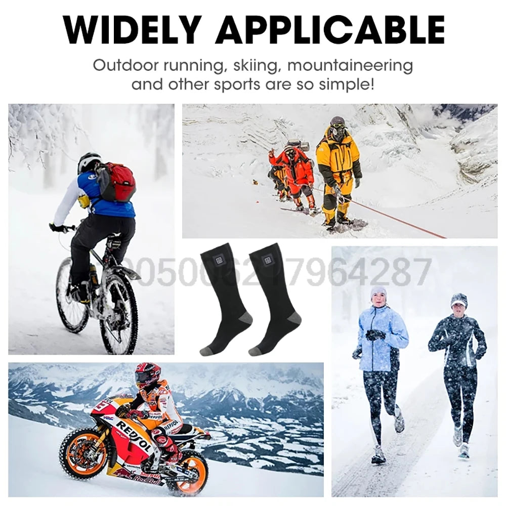Winter Heated Socks Battery Case Thermal Socks Men's Women's Heating Foot Warmer Electric Socks Warm Sock Cycling Ski
