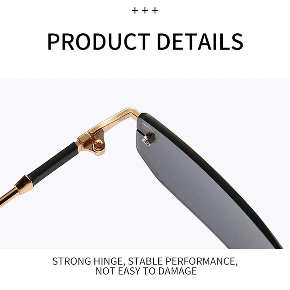 Trendy Rimless Rectangle Sunglasses Personalized Jelly Colored Frameless Sun Glasses Retro Shades Fashion Travel UV400 Eyewear