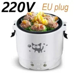 Electric Mini Rice Cooker Portable Self-driving MultiCooker 12V 24V 220V Pot Cooking Machine Pans For Car Truck Home