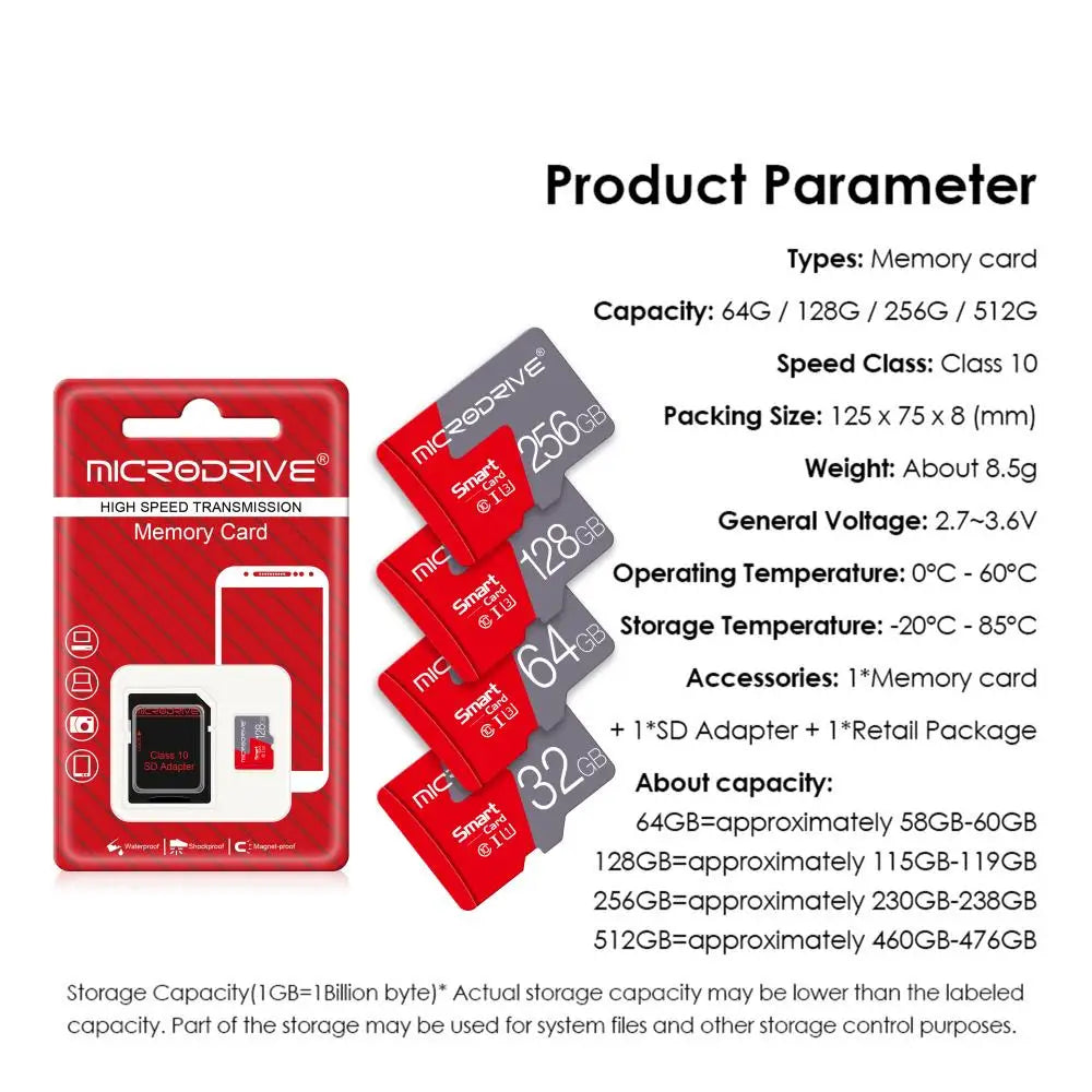 Class10 mini SD TF Card Flash Memory Card 4GB 8GB 16GB 32GB 64GB High speed 128GB 256GB cartao de memoria video card