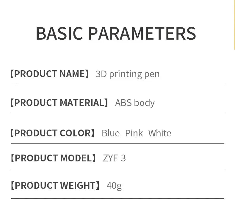 New 3D Printing Pen, Suitable 3D Pen Set for Children, PLA Filament, Children's Birthday or Christmas Gift