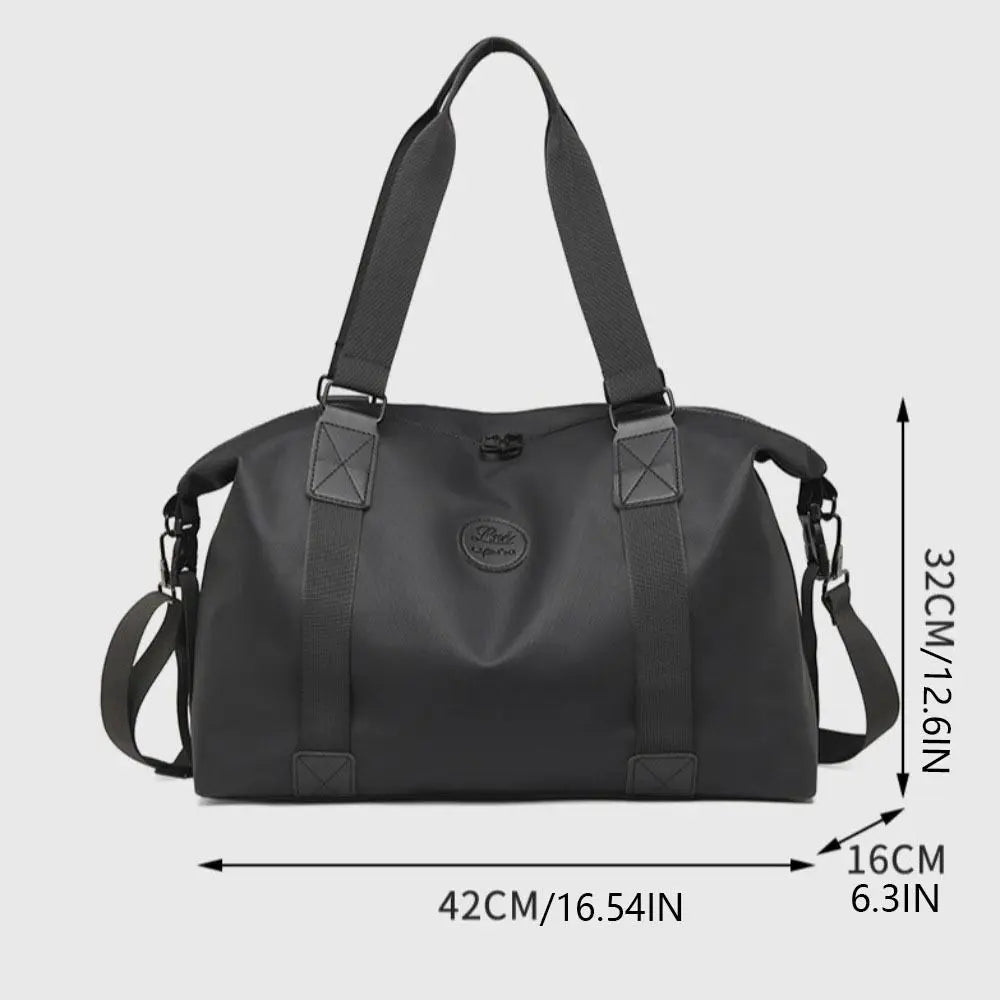 Large-Capacity Womens Travel Tote Bags Solid Color with Zipper Gym Fitness HandBag Overnight Bag Duffel Bag Sports Shoulder Pack