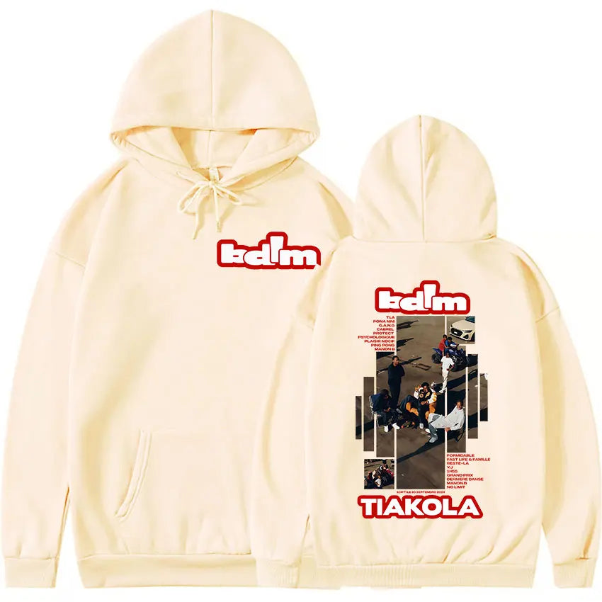 Rapper TIAKOLA Bdim Tour 2025 Album Merch Graphic Hoody Men's Fashion Oversized Sweatshirt Vintage Cozy Fleece Hoodie Streetwear