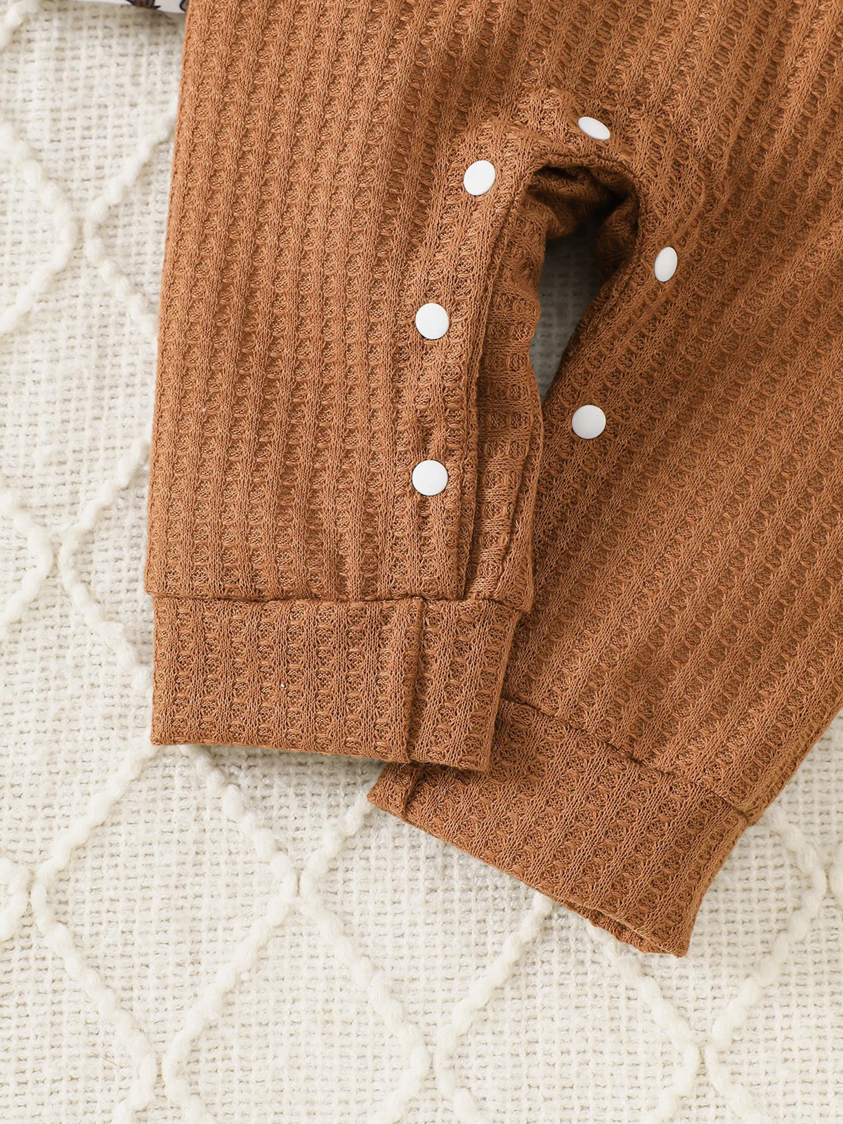 Baby Boy's American Retro Western Two-Piece Set | Tribal Cowboy All-Over Print Romper + "Little Buckaroo" English Waffle Knit Overalls, Cute and Cool, Comfortable Autumn Outfit