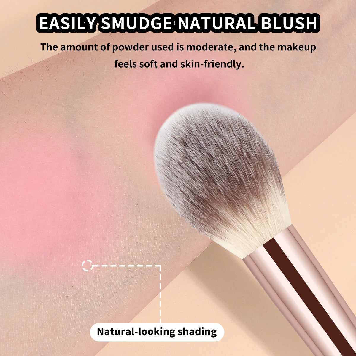 MAANGE Double Head Foundation Concealer Eyeshadow Blush Makeup Brushes Kabuki Mineral Premium Handle Soft Dense Hair for Gift