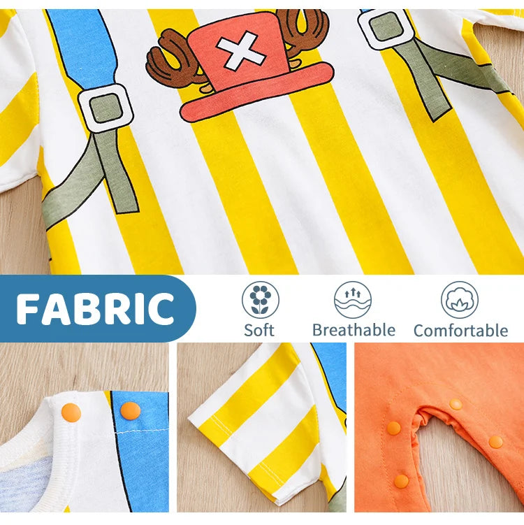 Newborn Clothing Handsome Anime Role Play Cotton Comfortable Soft Boys And Girls 0-18 Summer Short Sleeved Baby Jumpsuit
