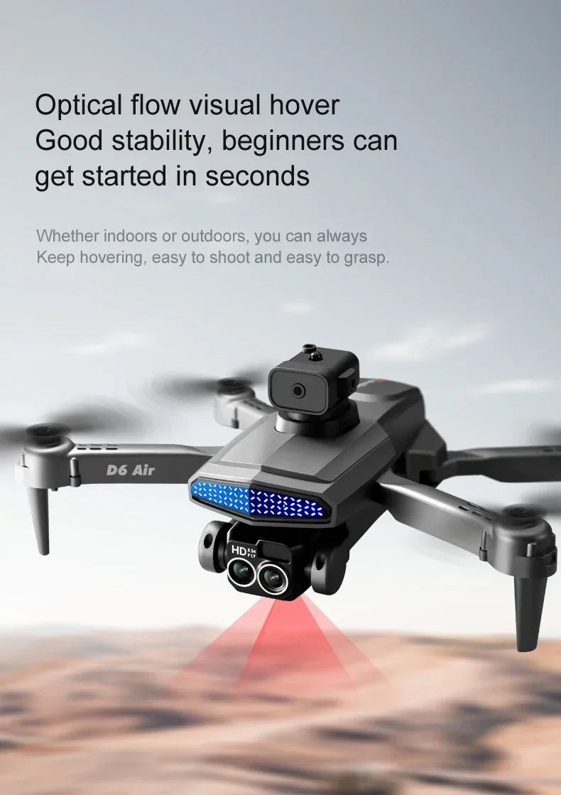 New D6 Mini Drone 4k Profesional 8K HD Camera Obstacle Avoidance Aerial Photography Brushless Foldable Quadcopter Gift Toy 6000M