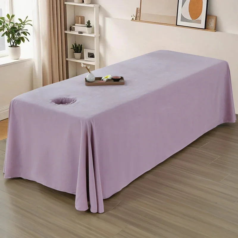 190x300cm Solid Color SPA Bed Full Cover for Beauty Salon Massage Table Sheet Skin-Friendly Massage Bed Cover Sabnanas with Hole
