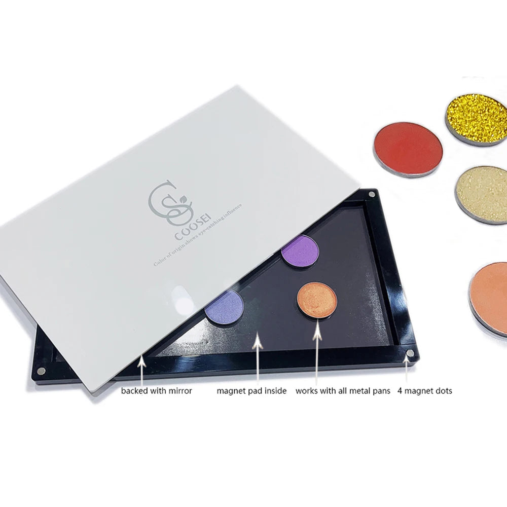empty magnetic makeup palette acrylic storage box for eyeshadow depotting tool case ,stackable layers with mirror large size