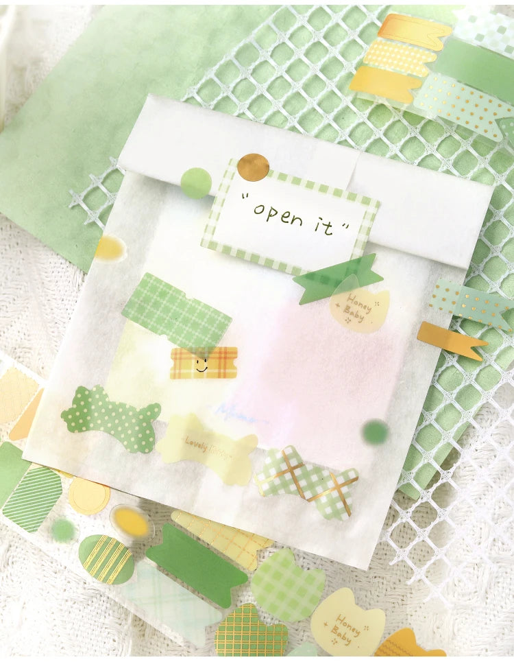 40mm * 300cm Kawaii Ins Basic Geometric Pattern Die Cutting Stickers Creative Handbook Decoration DIY Diary Scrapbook Supplies