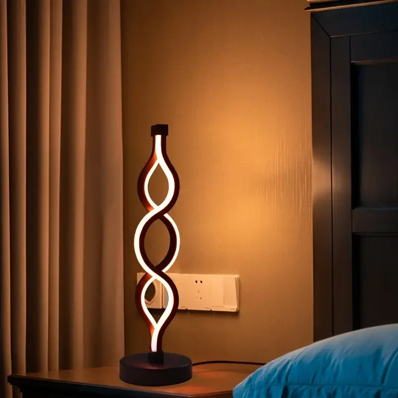 Elegant Spiral Seaweed Desk Lamp Modern Nordic Style USB Powered Adjustable Brightness Suitable for Bedroom and Living Room