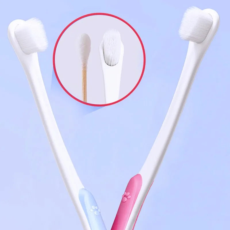 Pet Toothbrush Dog Toothbrushes Soft Dense Hair Toothbrush for Dog Teeth Cleaning Small Head Cat Toothbrushes Pet Mouth Cleaning