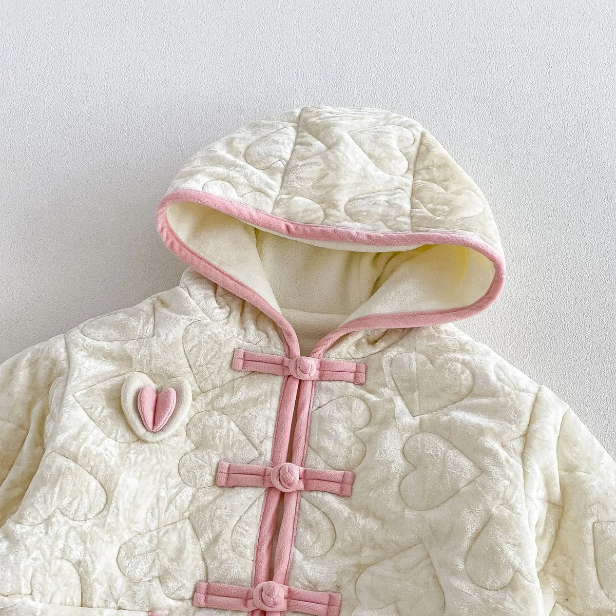 2026 New Winter Girls Heart Quilted Colorblock Coat | Fleece-Lined Hooded Padded Jacket | Cute Warm Outwear