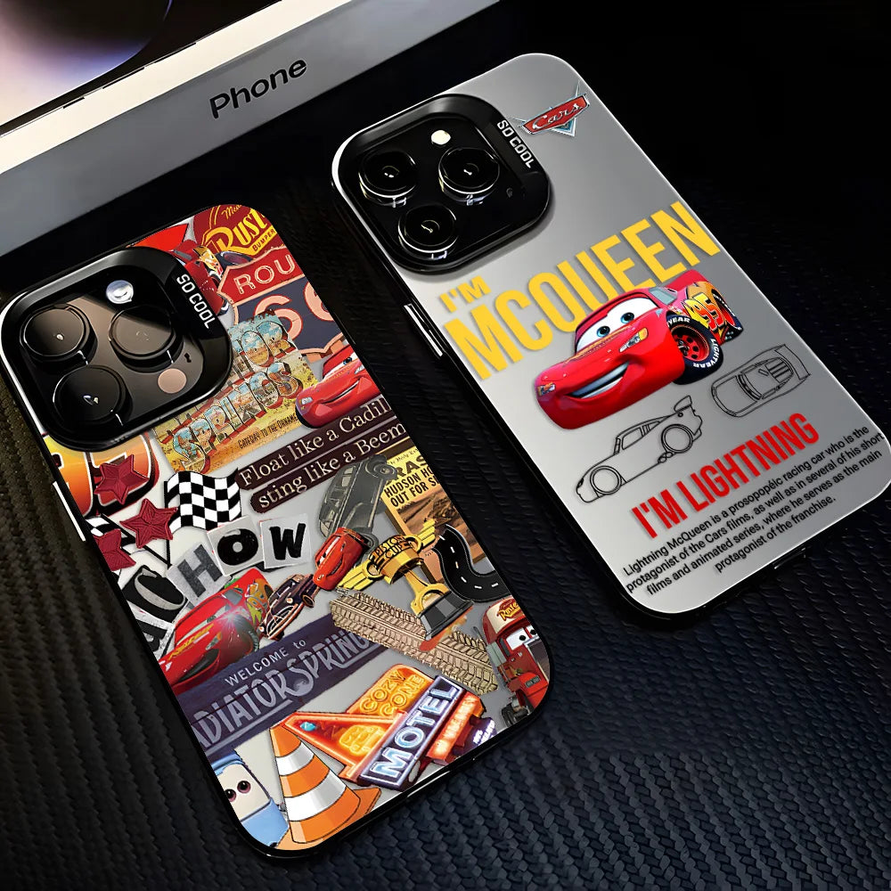 HOT Cars L-Lightning M-McQueen Phone Case For iPhone 17 16 15 14 13 12 11 mini Pro Max X XR Air Plus Anti Fall Matte Back Cover