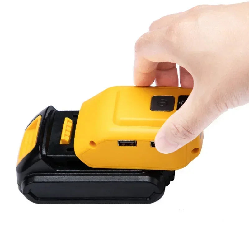 Replacement DCB090 Power Source For Dewalt 20V 18V Battery Adapter with Dual USB DC 12V LED Work Light Converter Power Supply