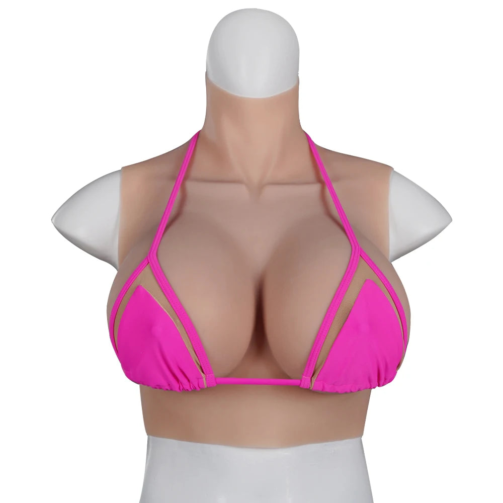 Halloween Cosplay Fake Chest False Boobs Silicone Filler Realistic B-H Cup for Crossdresser Transgender Drag Sissy Cosplay Chest