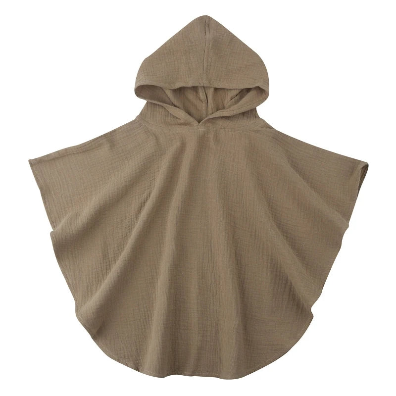 Pure Cotton Baby Towel Solid Color Muslin Baby Hooded Bath Towel Kids Newborn Swim Beach Bathrobe Quick Dry Facecloth Baby Stuff
