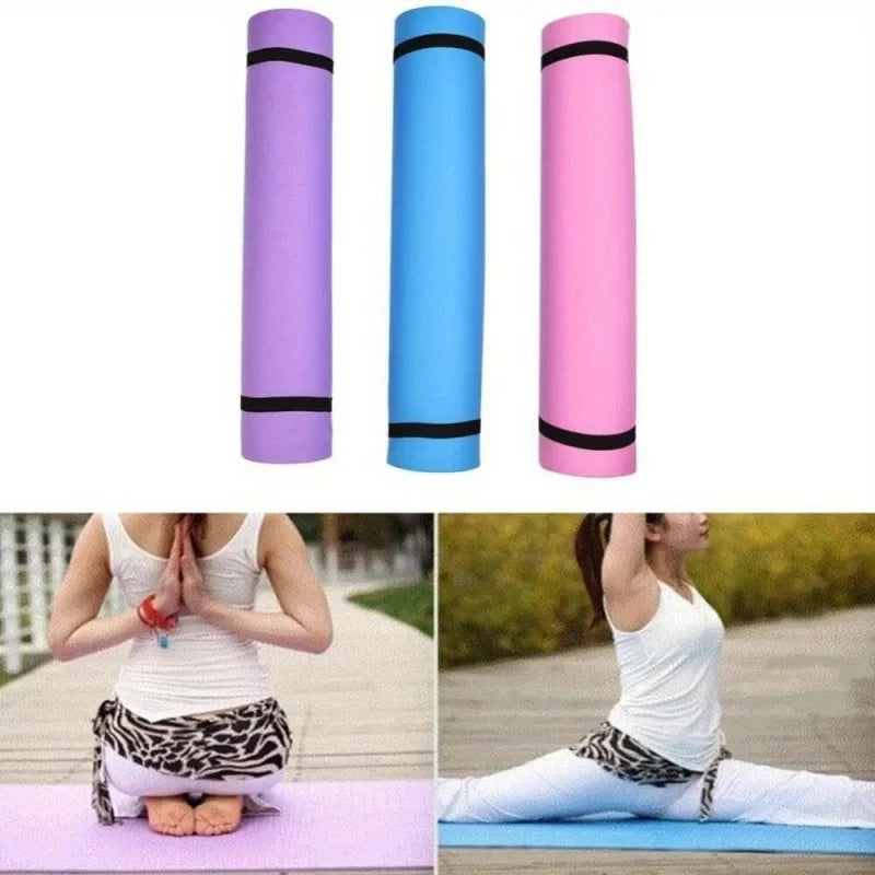 TPE Yoga Mat 173*57cm Eco-friendly Non-Slip Exercise & Fitness Mat for Men&Women with Carrying Strap, Home Workout Mat for Yoga