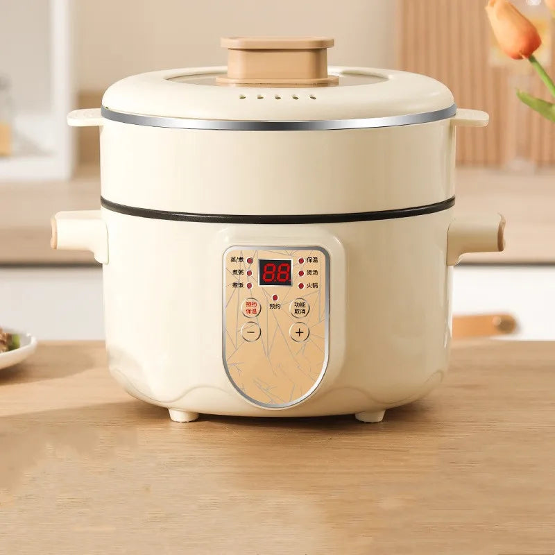 2.5L Home Multifunctional Electric Saute Pot Smart Non-stick With Steamer Rice Cooker Large Capacity Electric Hot Pot 220V