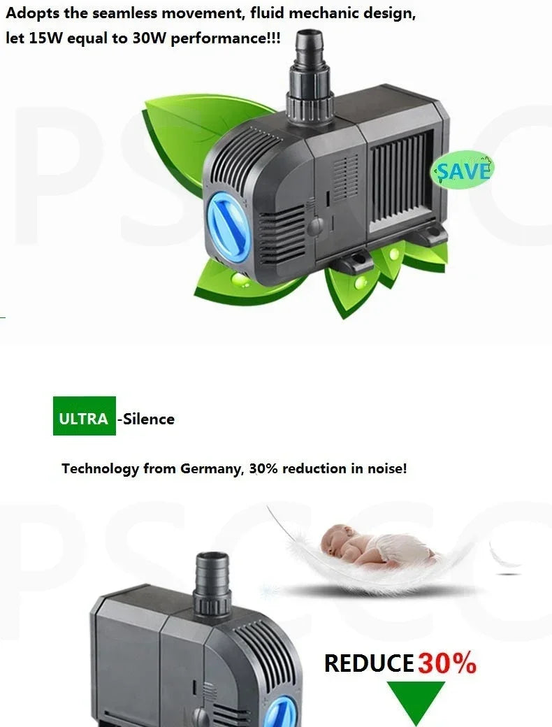 SUNSUN HJ-500 HJ-600 HJ-1100 HJ-1500 HJ-2200 HJ-2500 HJ-3000 Aquarium Fish Turtle Tank Water Pump 220v