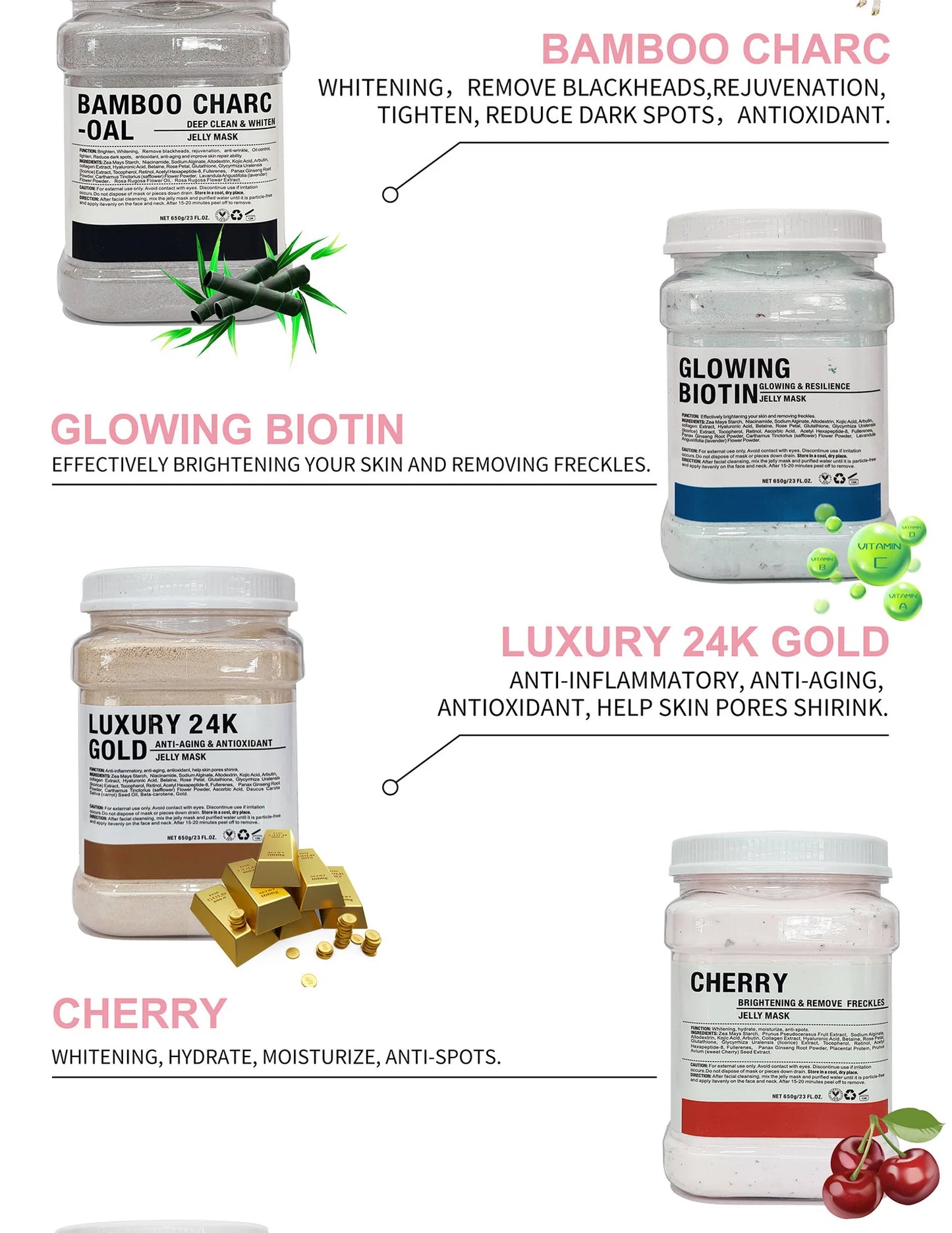 10PCS Jelly Mask Powder Wholesale 650G Professional Mask Powder Beauty Salon Use Facial Skin Care Products