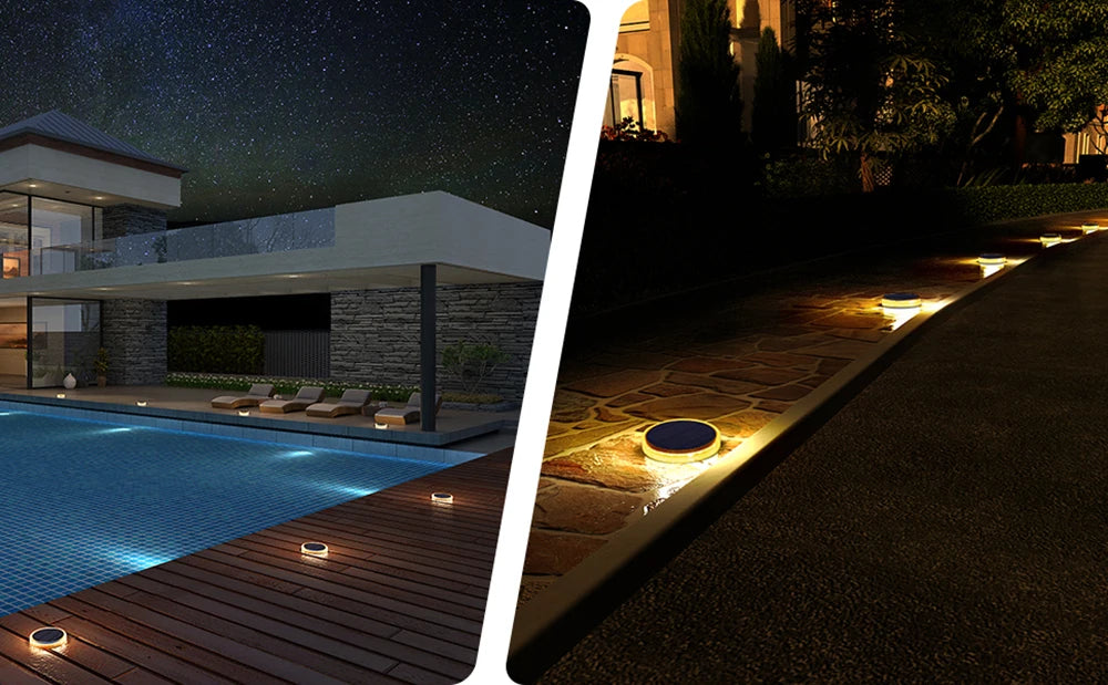 24LED Solar Garden Light Outdoor Solar Lighting Solar Deck Light Step Lights Stair Light Waterproof Lawn Lamps Underground Light