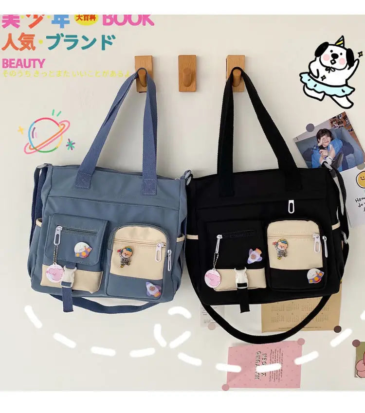 Canvas Handbags Messenger Bags for Women Waterproof Nylon Tote Shoulder Bag Oxford Ladies Handbag Crossbody Bag Girl Satchels
