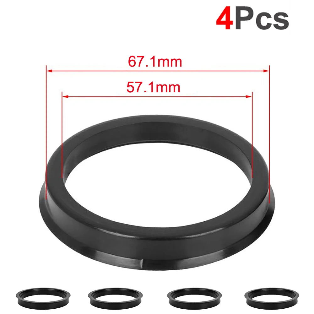AUTCOAT 4Pcs/Set Automotive Car Plastic Wheel Hub Centric Rings Center Hubrings Bore 73.1-57.1 66.6-57.1