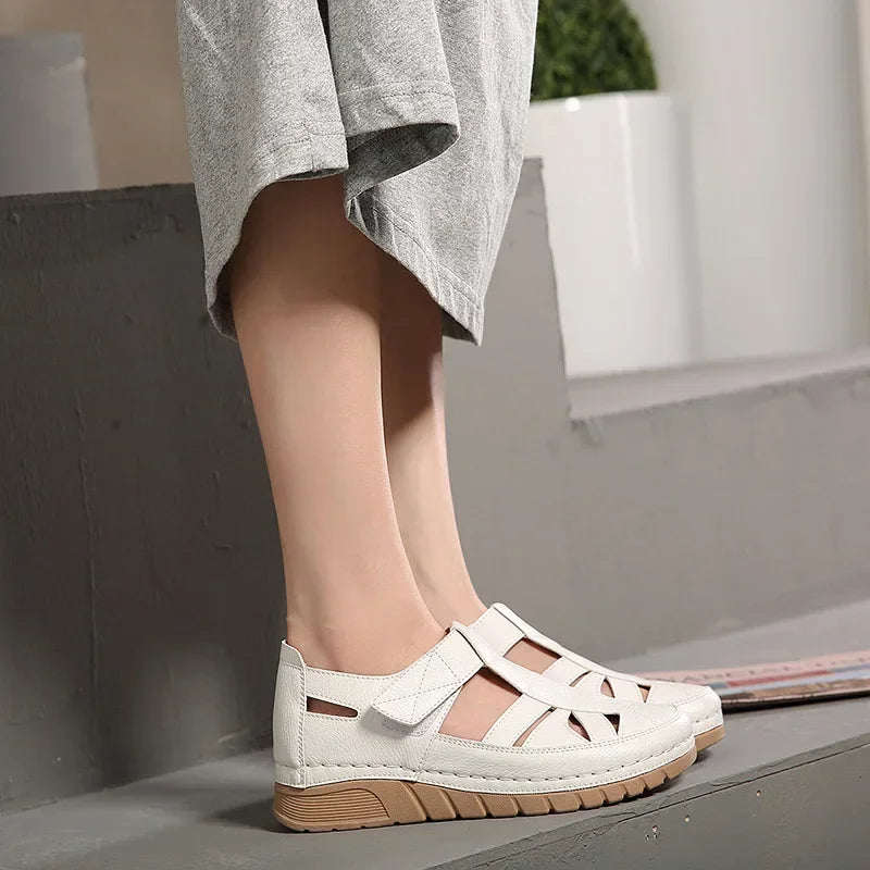 Women's Shoes Sandals Fashion Baotou Wedge Platform Sandals Ladies Retro Rome Sandalias Mujer Slip on Beach Shoes Footwear 2024