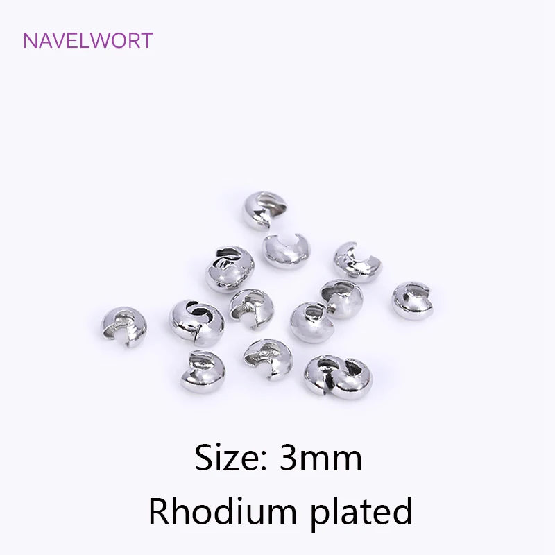 18K Gold Plated Brass Stripe Crimp End Beads Stopper Open Crimp Beads Covers DIY Handmade Crafts Accessories For Jewelry