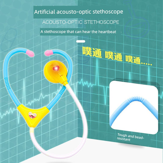 Artificial Stethoscope Kids Doctor Nurse Teaching Aids Suit Boys and Girls Play House Injection Medical and Dental Clinic