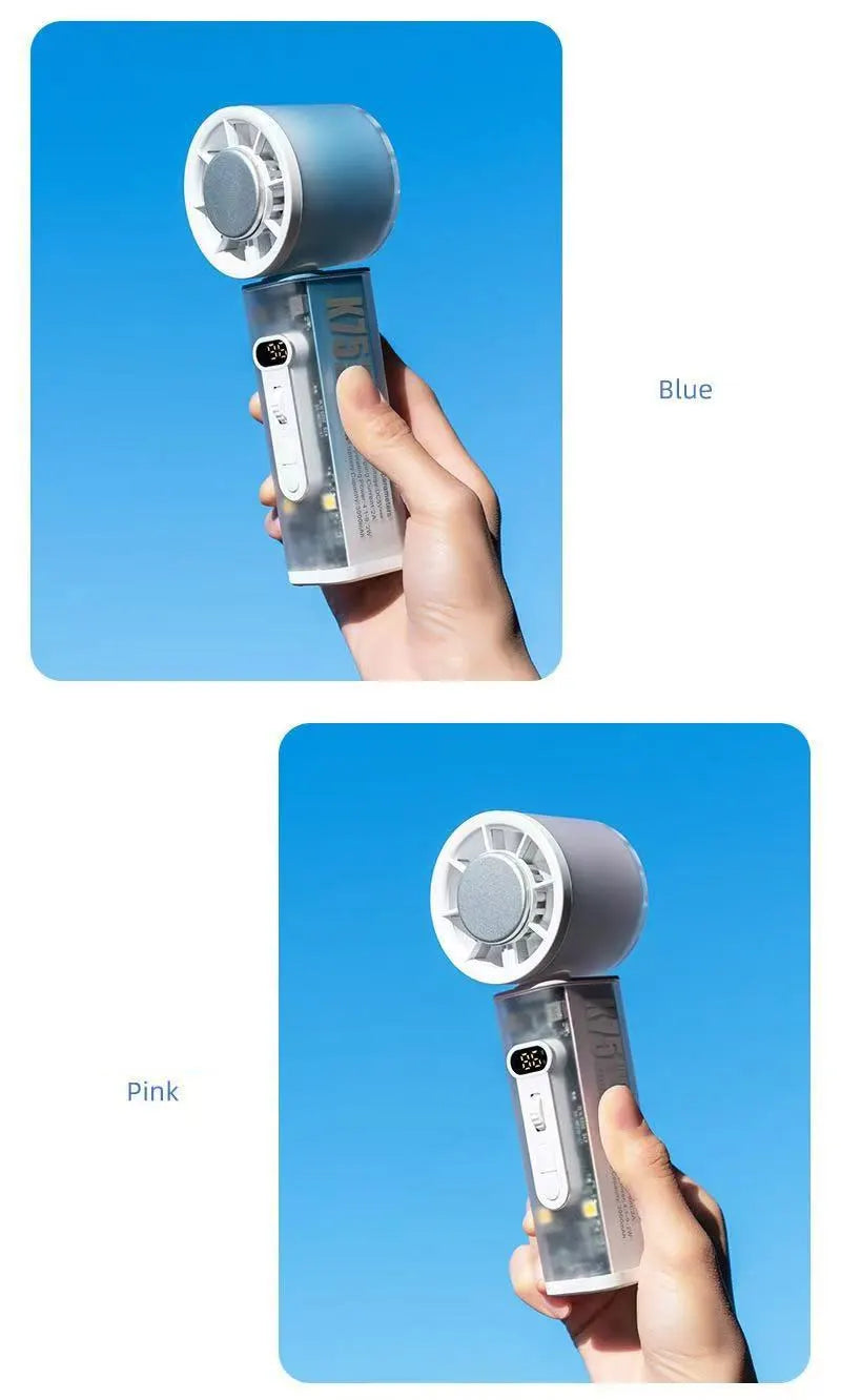 Lenovo Handheld Mini Fan Electric Hand Fans Ice Compress High-Speed Cooling USBRechargeable Portable LED Digital Display