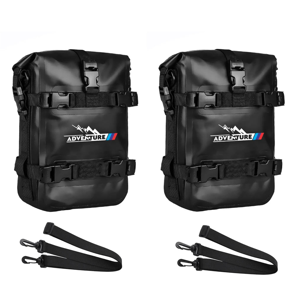 Motorcycle Bumpers Bag Waterproof 6L-8L Motorcycle Side Frame Bag Motorcycle Crash Bar Bag Universal Tools Storage Bag