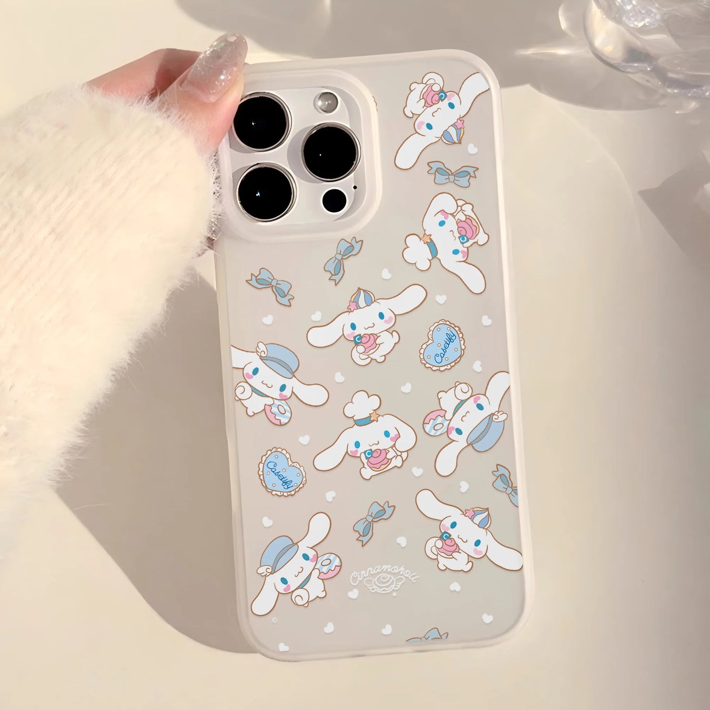 Cute Cinnamoroll Transparent Clear Frosted Shockproof Phone Case for IPhone 17 16E 16 15 14 Plus 13 12 11 Air Plus Pro X XR Max